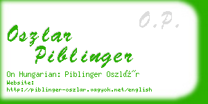 oszlar piblinger business card